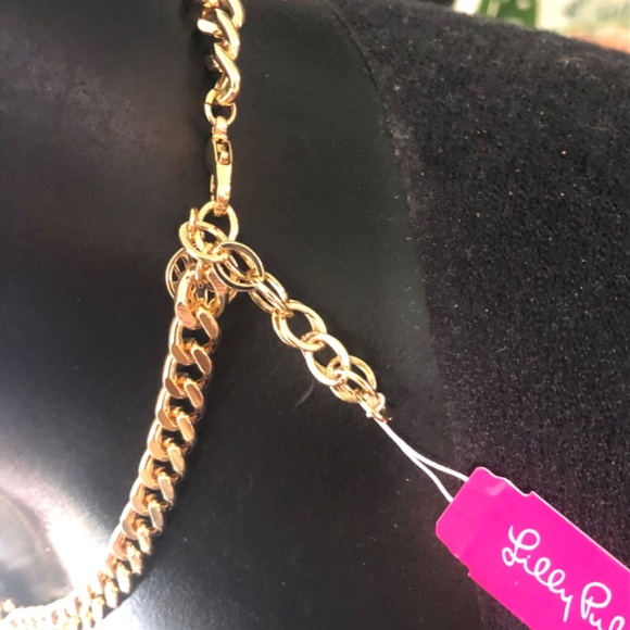 LILLY PULITZER NECKLACE NWT EXQUISITE MONSTERA LEAF NECKLACE ⭐️JUNGLE VIBE GOLD - Picture 10 of 16